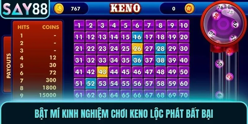 Keno Lộc Phát Say88 - Hình Thức Giải Trí Xanh Chín Bạc Tỷ 3 Bật mí kinh nghiệm chơi keno lộc phát bất bại